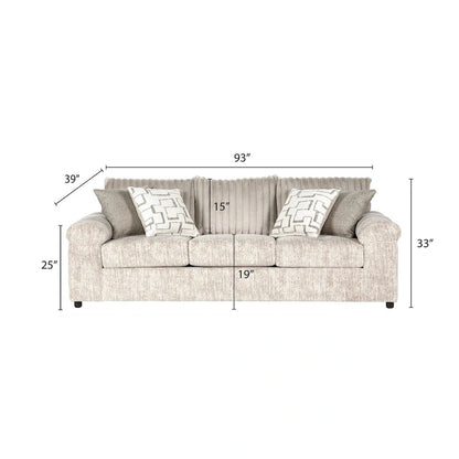 Ensemble canapé et causeuse en velours côtelé à grosses côtes Nason de Roundhill Furniture