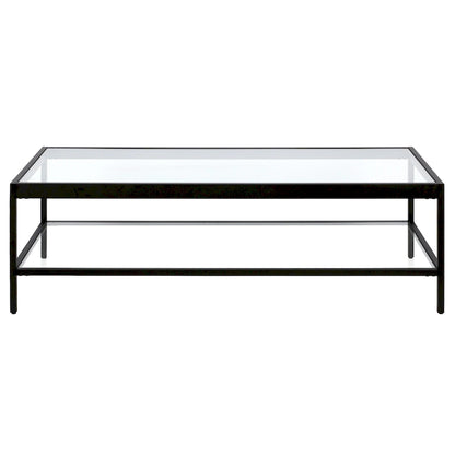 Table basse Alexis en métal et verre
