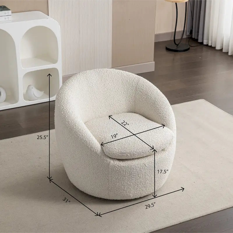 Fauteuil pivotant - Rotation à 360° - Tissu bouclette