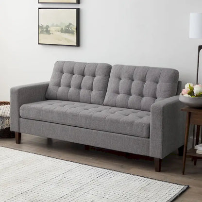 Canapé Brookside Brynn 76 po. avec accoudoirs carrés en similicuir/velours/tissu