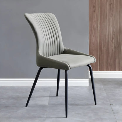 Chaises de salle à manger sans accoudoirs gris foncé industrielles