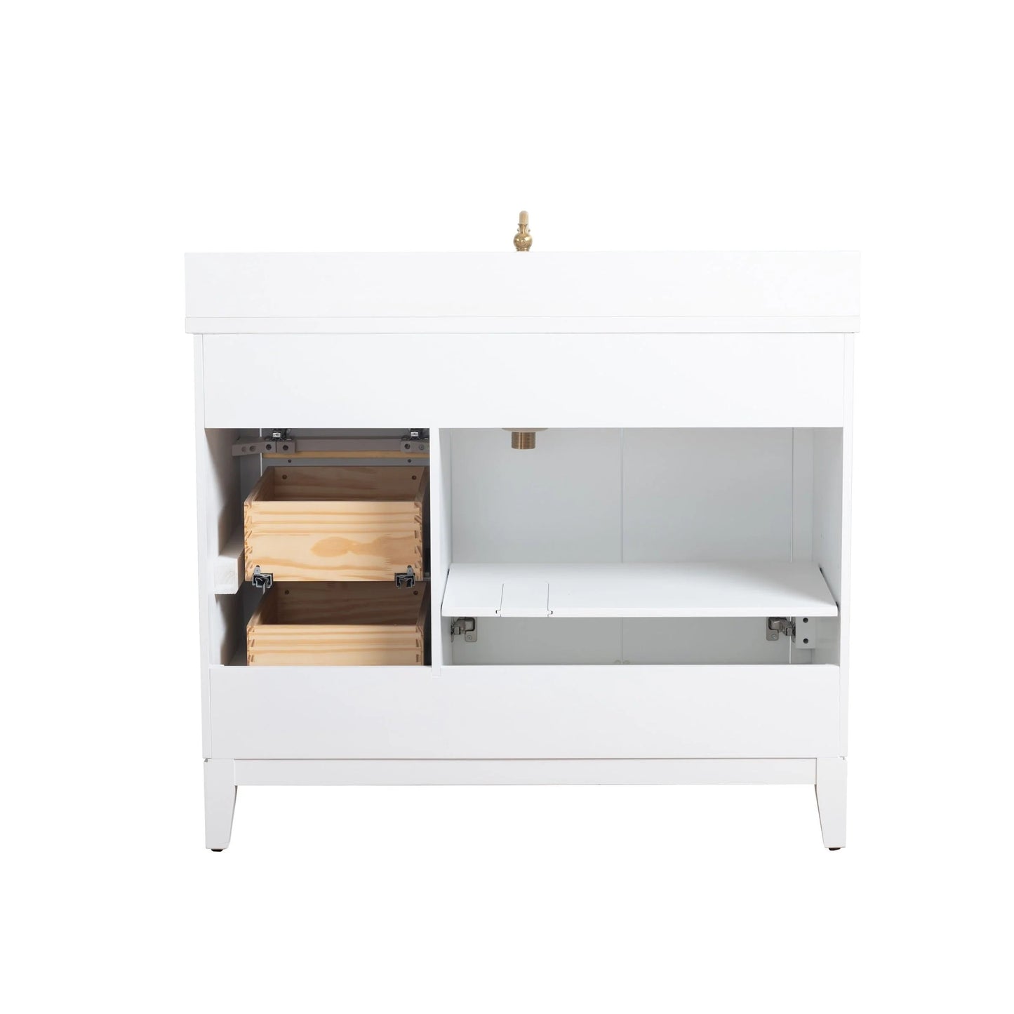 Meuble-lavabo Vanity Art avec évier en céramique et dessus en marbre reconstitué