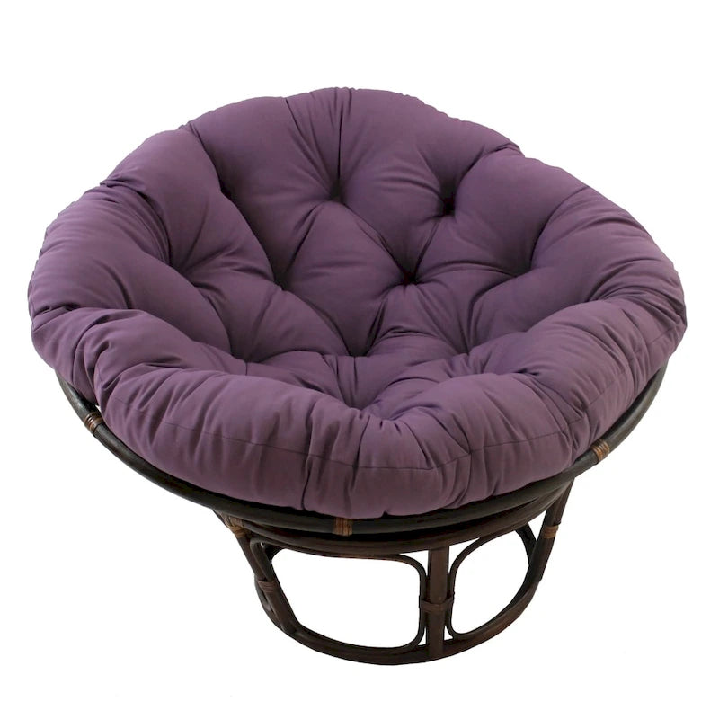 Fauteuil Papasan en rotin Bali 42 po avec coussin en sergé