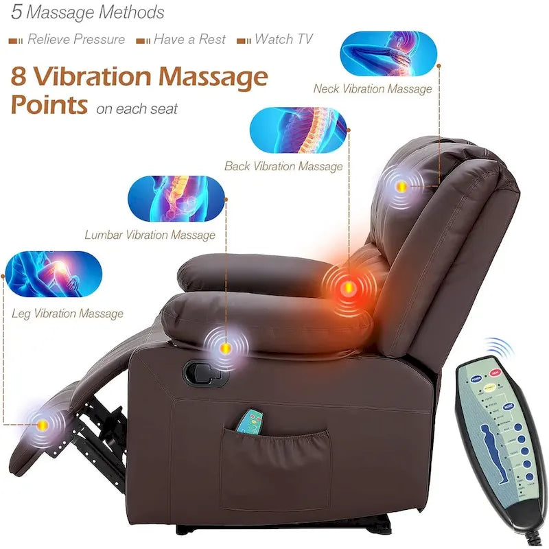 Causeuse inclinable 2 places AECOJOY avec fonction de chaleur et de massage