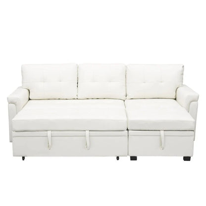 Canapé d'angle réversible convertible avec lit gigogne, méridienne de rangement et pieds durables