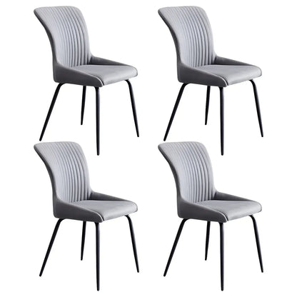 Chaises de salle à manger sans accoudoirs gris foncé industrielles