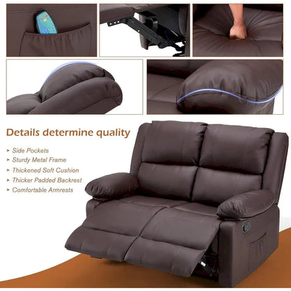 Causeuse inclinable 2 places AECOJOY avec fonction de chaleur et de massage