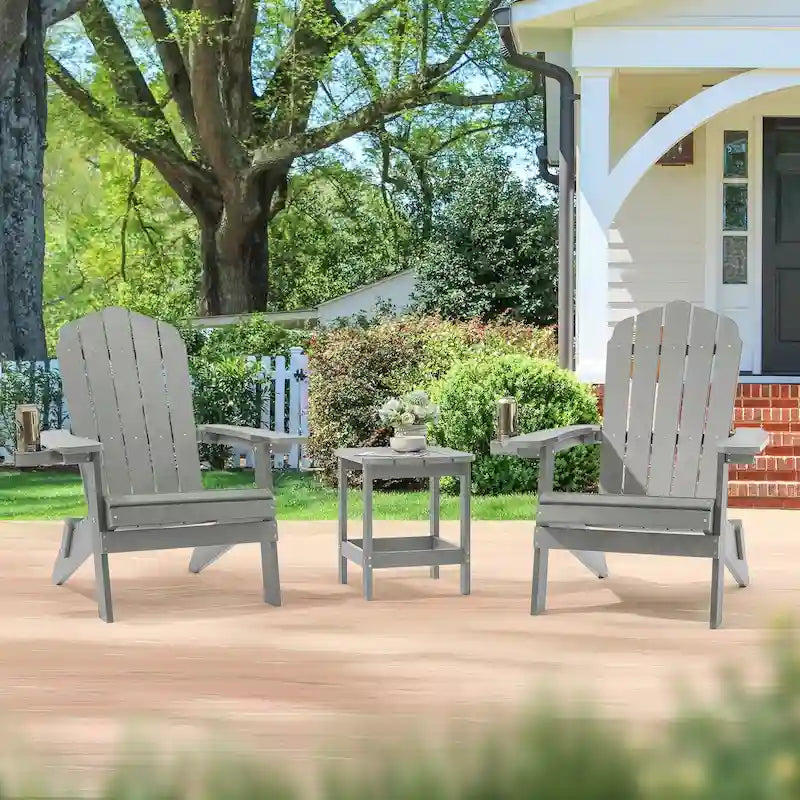 Bonosuki Lot de 2 chaises pliantes Adirondack pour patio et brasero