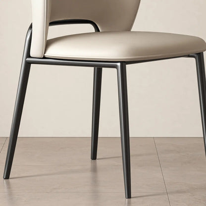Chaise de salle à manger moderne en similicuir courbé à dossier bas