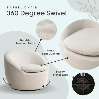 Fauteuil pivotant - Rotation à 360° - Tissu bouclette