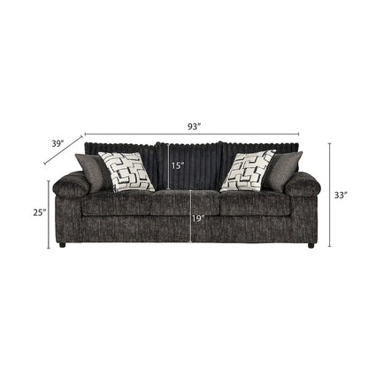 Ensemble canapé et causeuse en velours côtelé à grosses côtes Nason de Roundhill Furniture