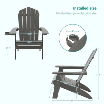 Bonosuki Lot de 2 chaises pliantes Adirondack pour patio et brasero