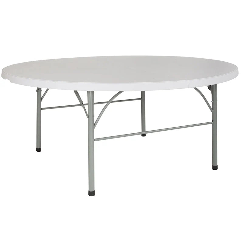 Table pliante ronde en plastique de 1,80 m avec poignée