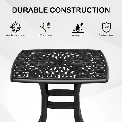Patio 21 Table de salle à manger en fonte d'aluminium avec trou pour parasol