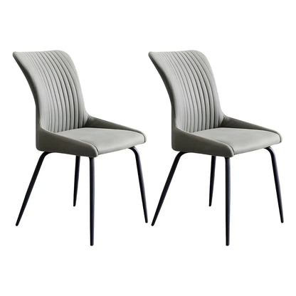 Chaises de salle à manger sans accoudoirs gris foncé industrielles