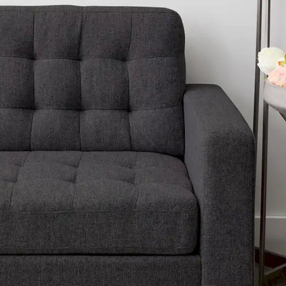 Canapé Brookside Brynn 76 po. avec accoudoirs carrés en similicuir/velours/tissu
