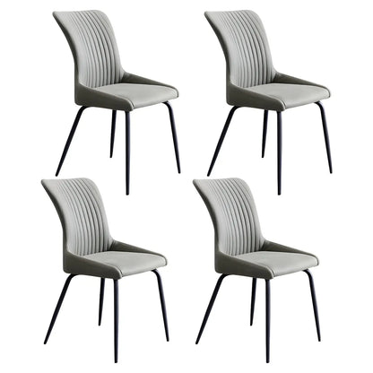 Chaises de salle à manger sans accoudoirs gris foncé industrielles