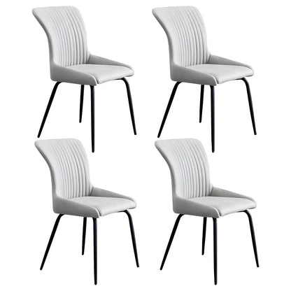 Chaises de salle à manger sans accoudoirs gris foncé industrielles