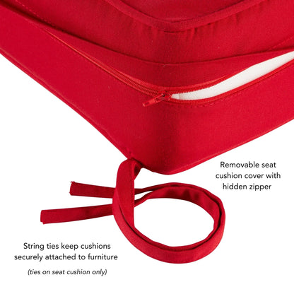 Ensemble de deux coussins d'extérieur haut de gamme Sunbrella pour assise profonde