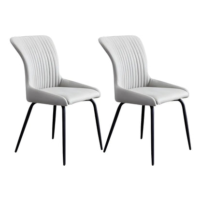Chaises de salle à manger sans accoudoirs gris foncé industrielles