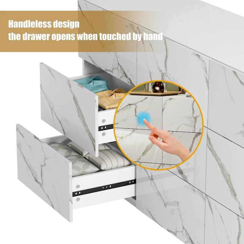 Commode à 9 tiroirs Tour de rangement pour chambre à coucher avec lumière