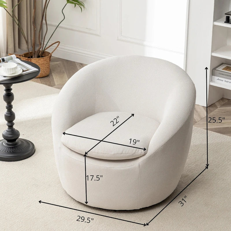 Fauteuil pivotant - Rotation à 360° - Tissu bouclette